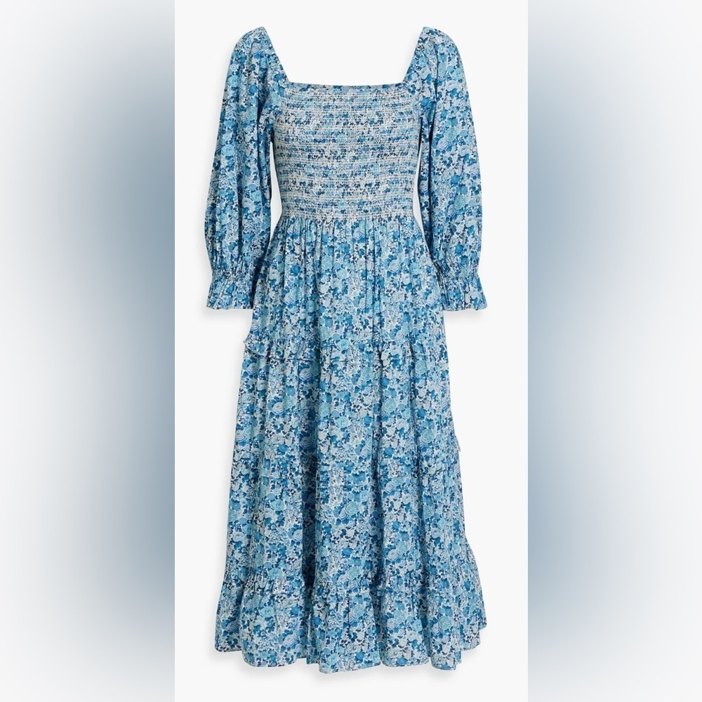 LOVESHACKFANCY
Minnie tiered smocked floral-print cotton-poplin midi dress - Picture 4 of 8